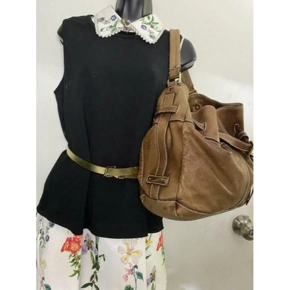 burberry vintage classic brown leather hobo bag - Picture 5 of 12